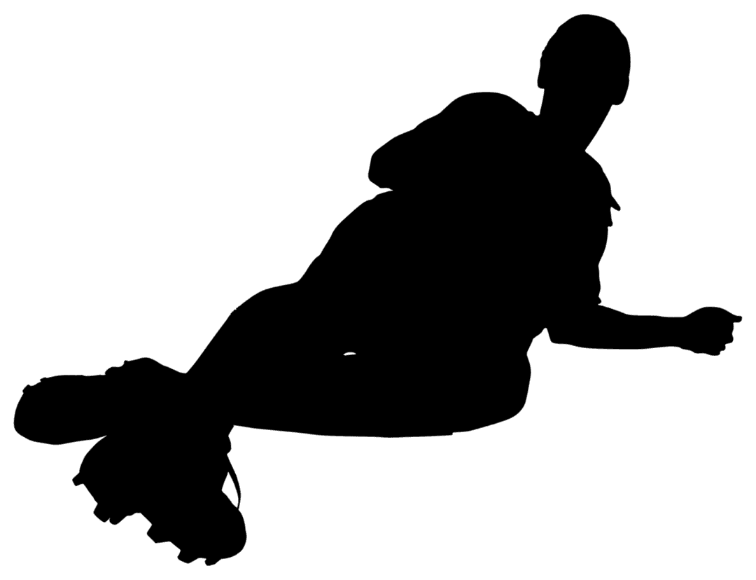 Silhouette of Male Footballer on Transparent Background Ready to Compete