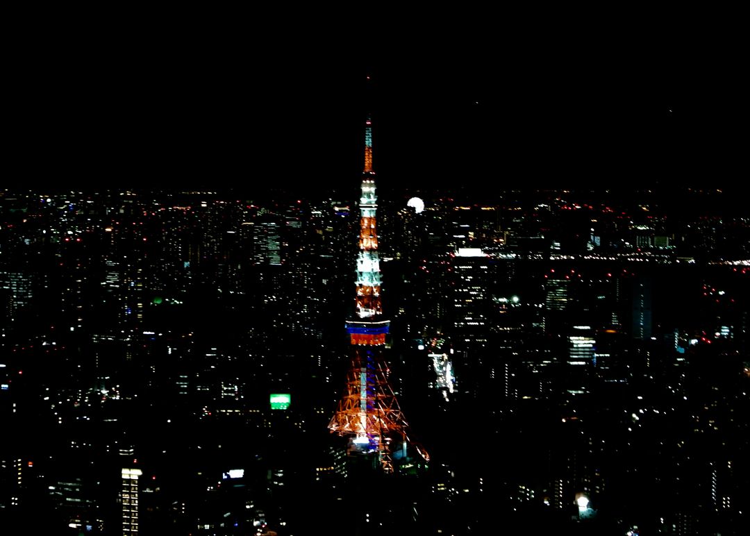 Tokyo Tower Illuminated at Night in Tokyo, Japan - Free Images, Stock Photos and Pictures on Pikwizard.com