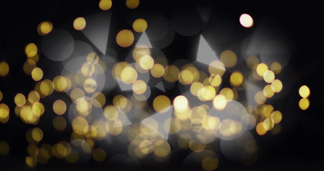 Abstract Bokeh Lights with Geometric Shapes on Black Background