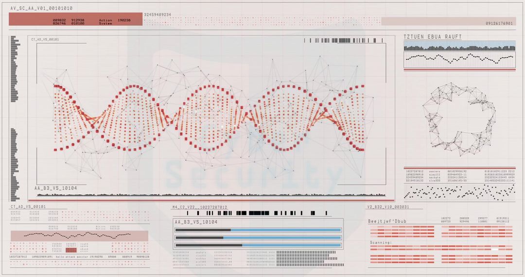 Futuristic Digital Console with Graphs and Data Visualizations