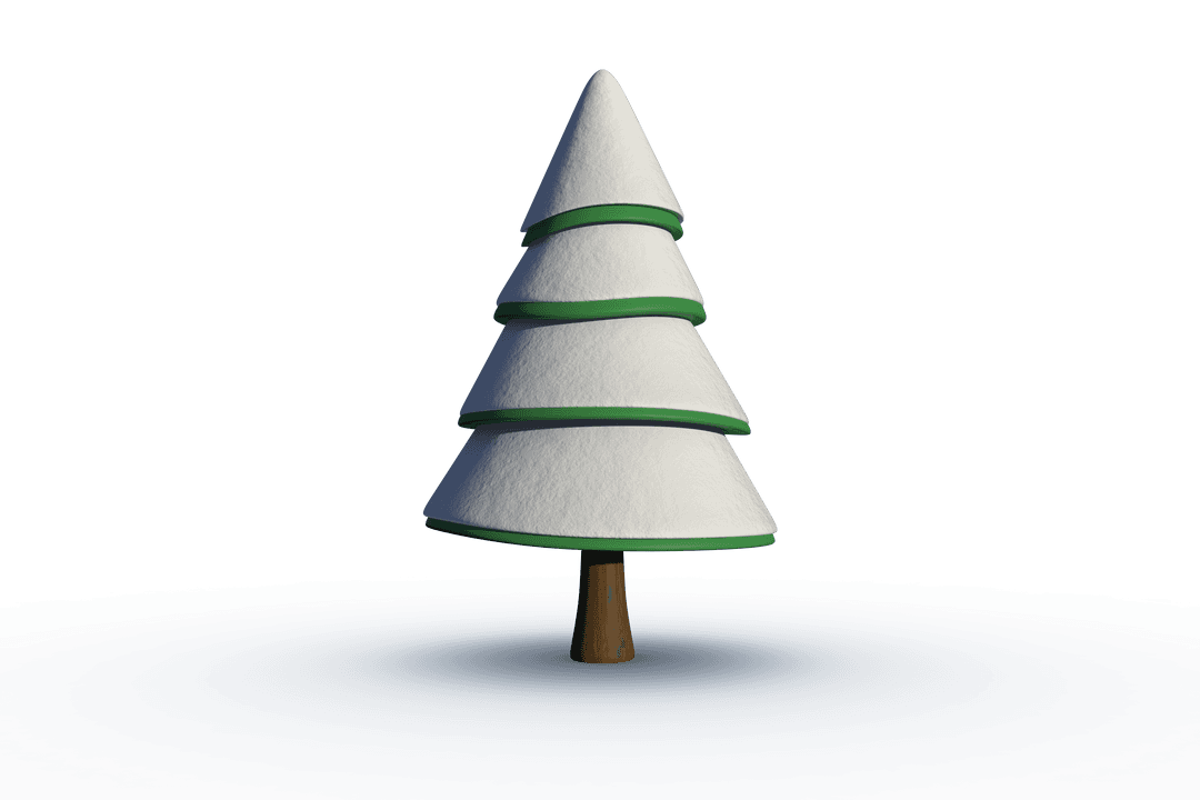 Transparent Christmas Tree in Snow with Round Base
