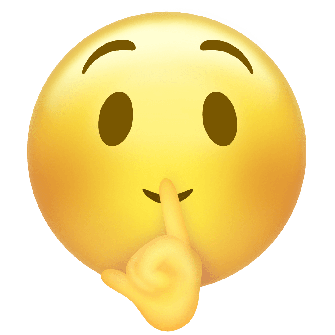 Silence Gesture Emoji Illustration with Transparent Background