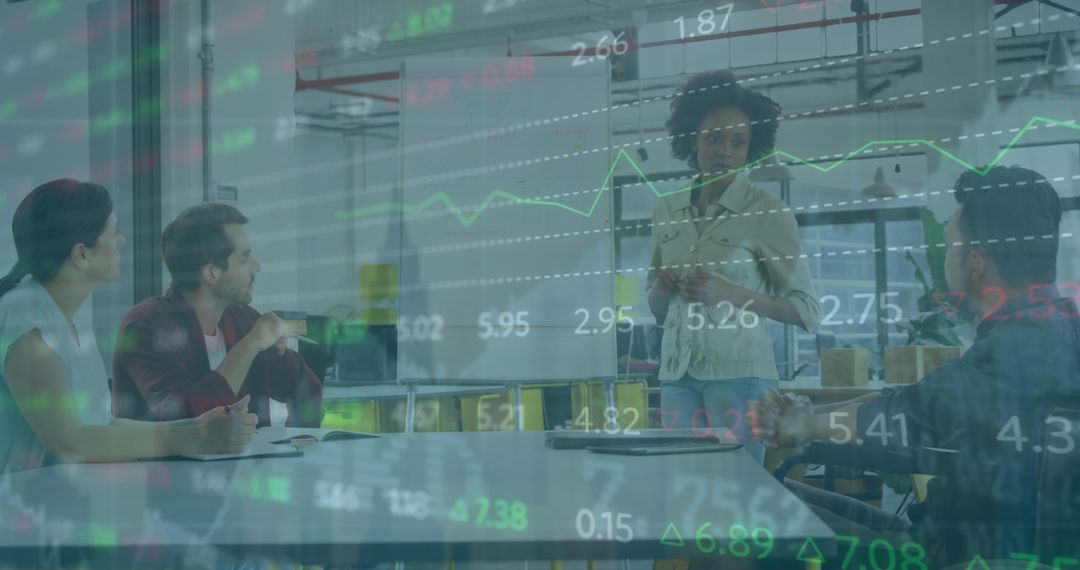 Financial Data Visualization in Modern Business Meeting