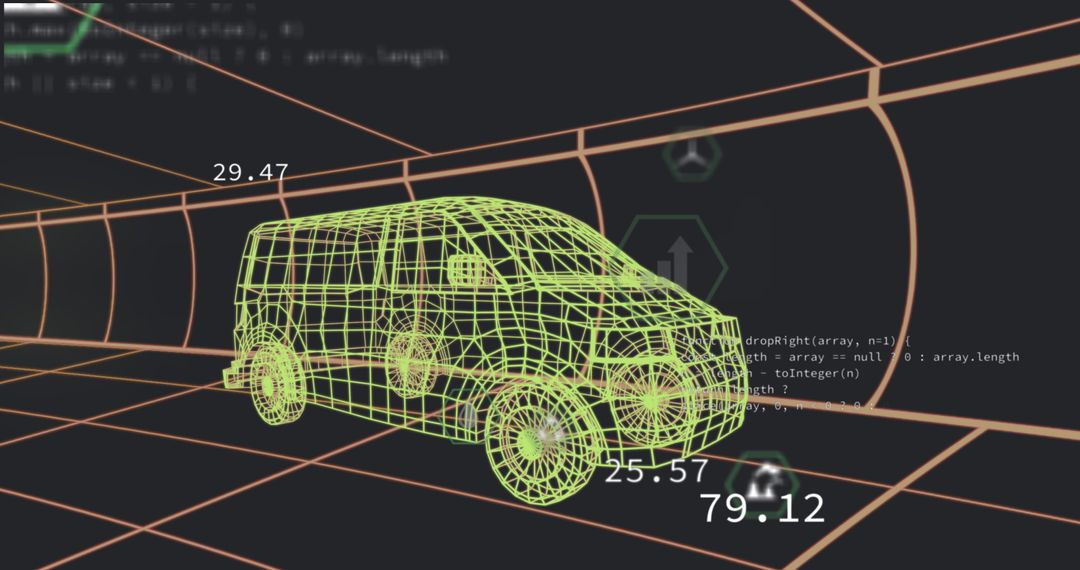 Digital Car Model with Data Overlay in Virtual Environment - Free Images, Stock Photos and Pictures on Pikwizard.com