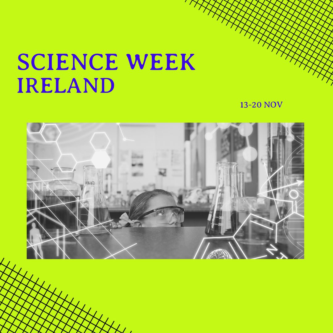 Science Week Ireland Promotion with Schoolgirl and Beakers