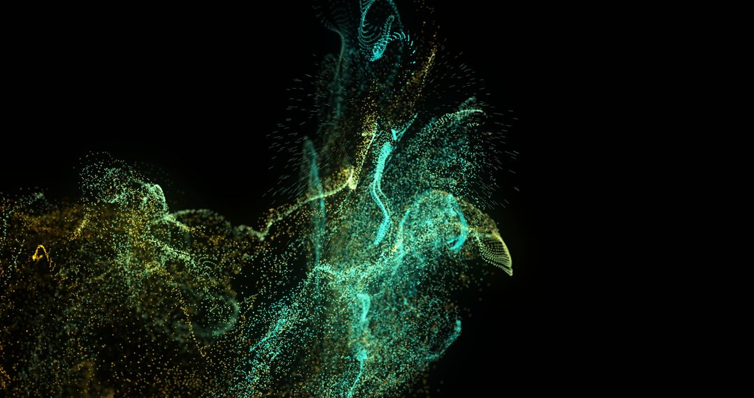 Abstract Digital Data Shape on Black Background