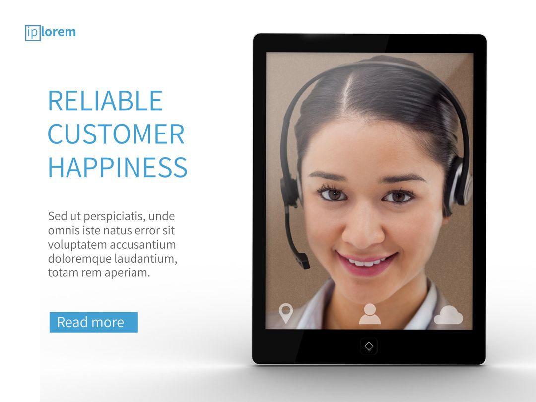 Smiling Woman with Headset Representing Excellent Customer Service in Digital Marketing - Download Free Stock Templates Pikwizard.com