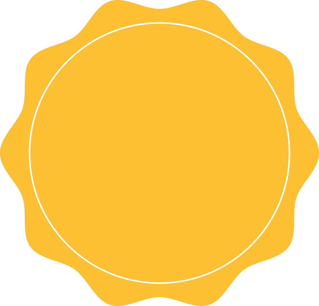 Yellow Badge with Copy Space on Transparent Background