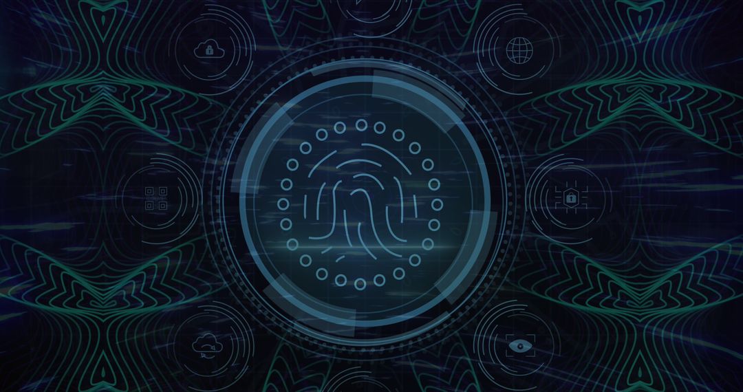 Fingerprint Scanning on Digital Interface Background