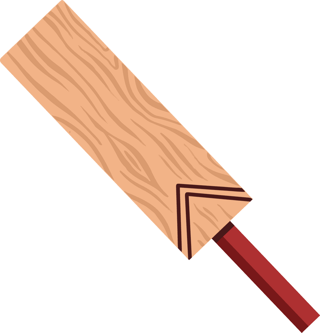 Transparent Wood Pizza Peel with Grain Texture and Red Handle