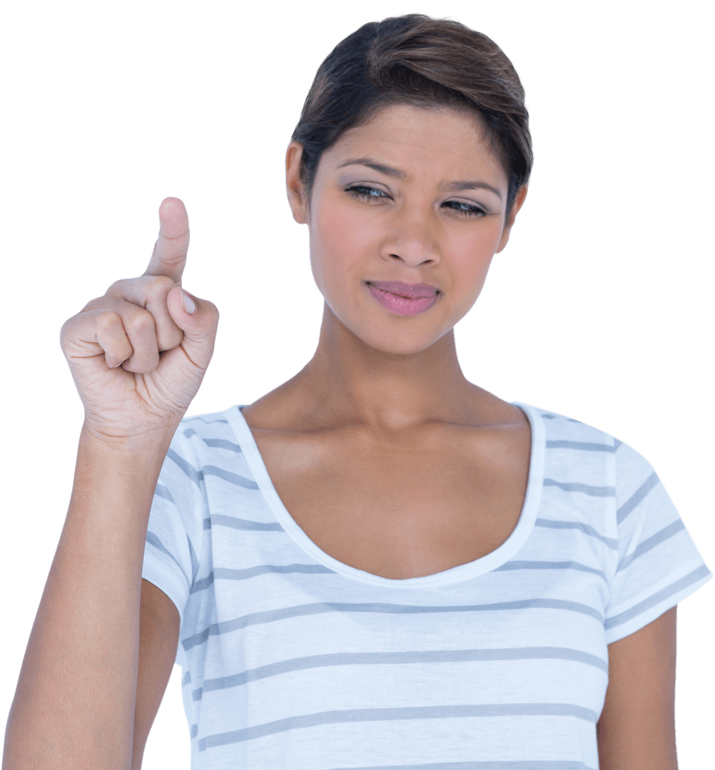 Woman Touching Transparent Display Innovation Concept