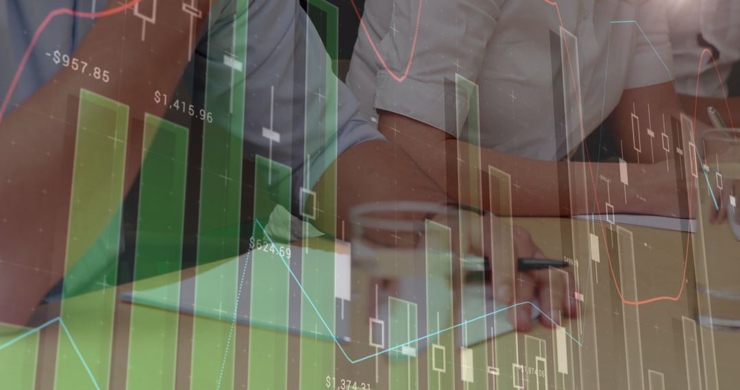 Business Team Analyzing Digital Financial Data Metrics