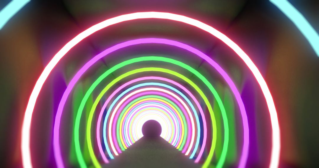 Futuristic Neon Light Circles in Vibrant Colors