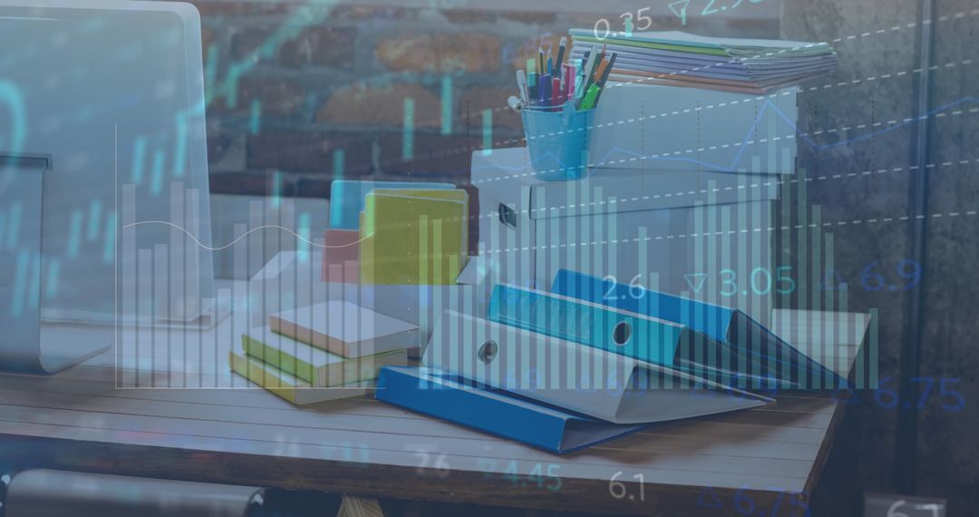Business Analytics and Stationery on Modern Office Desk