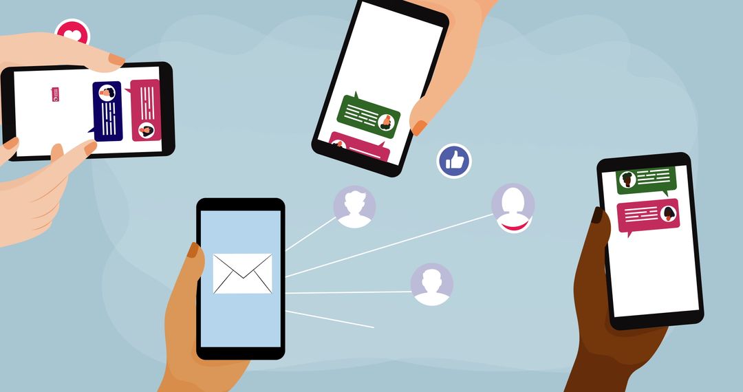 Digital Communication and Social Networking Concept with Smartphones