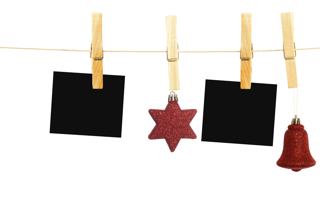 Christmas Ornaments with Photos on Transparent Background