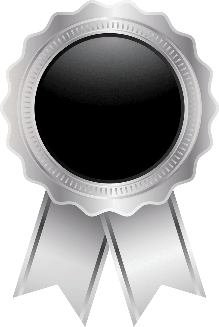 Silver Award Medal on Transparent Background
