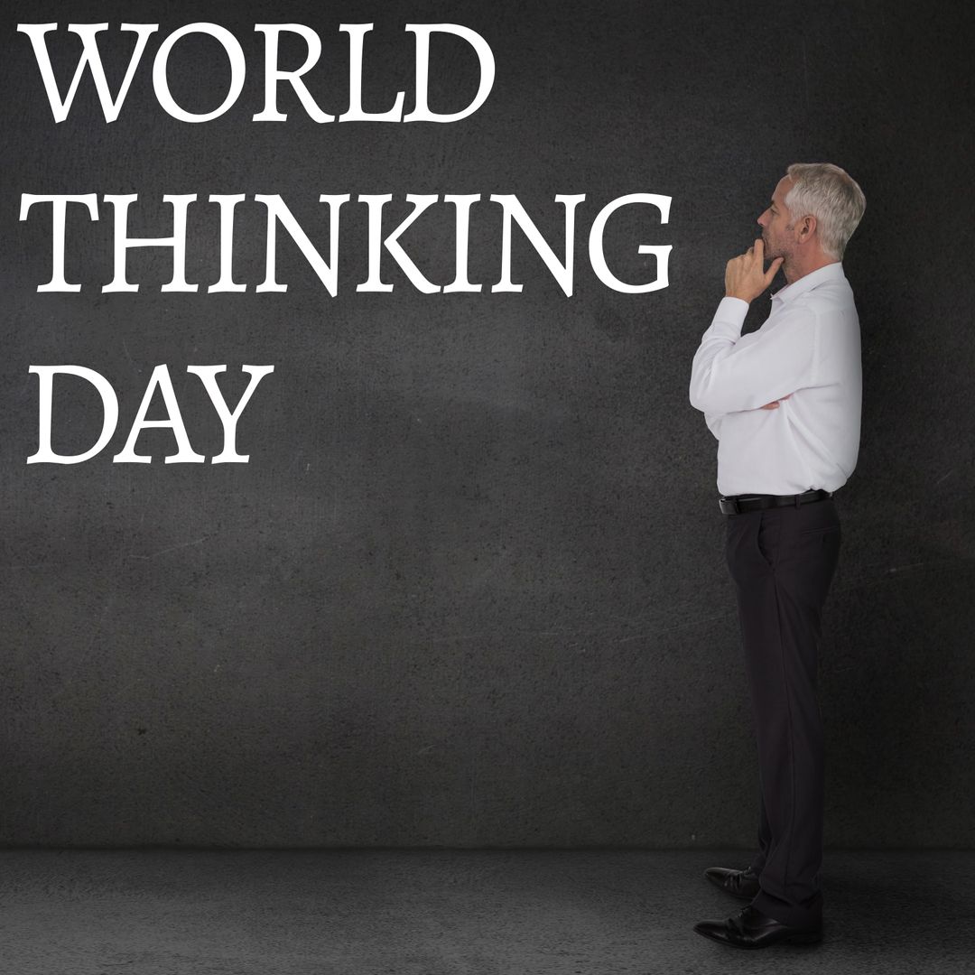 Contemplative Man Celebrating World Thinking Day
