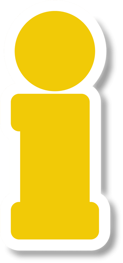 Bold Yellow Letter i Icon on Transparent Background