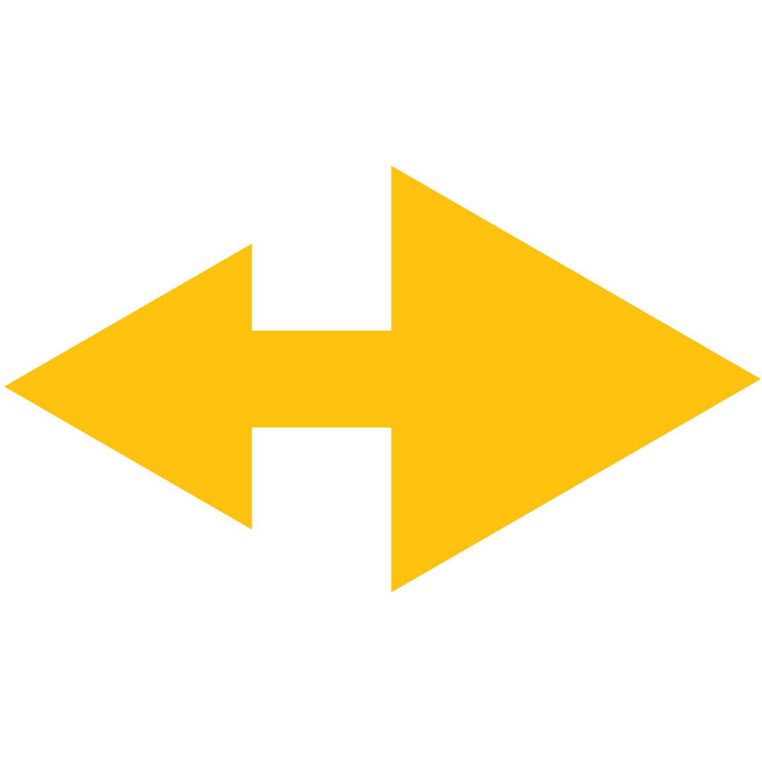 Yellow Dual Arrows Indicating Opposite Direction On Transparent Background