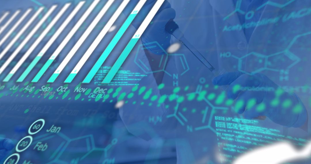 Scientist Analyzing Molecular Structures with Industrial Graphs