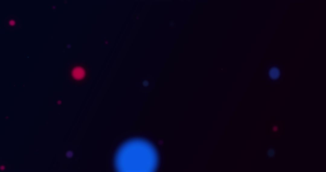Abstract Digital Art with Moving Red and Blue Dots on Black