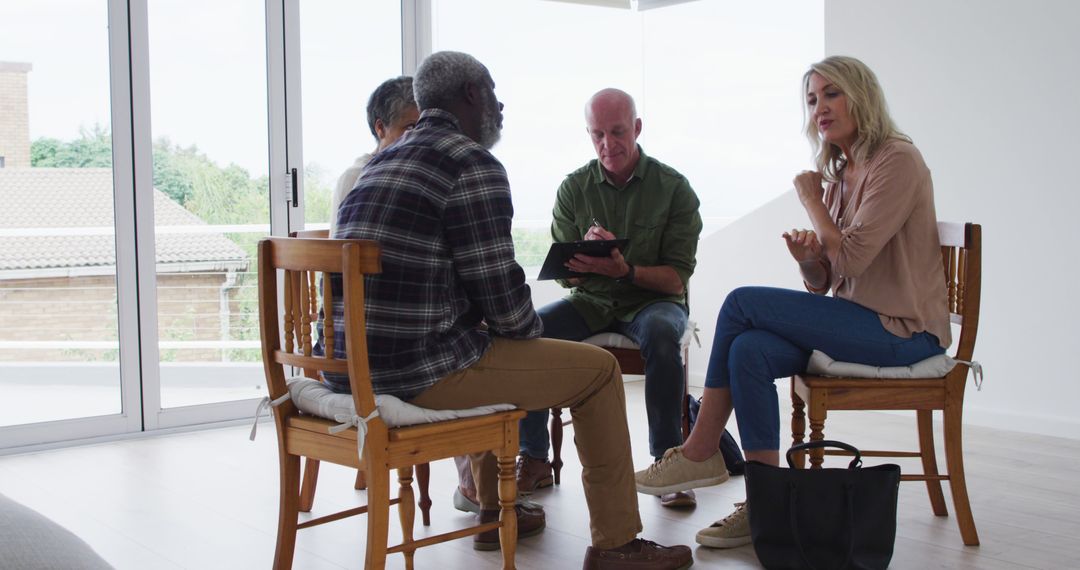 Senior Couples Engaging in Home Group Therapy Session - Free Images, Stock Photos and Pictures on Pikwizard.com