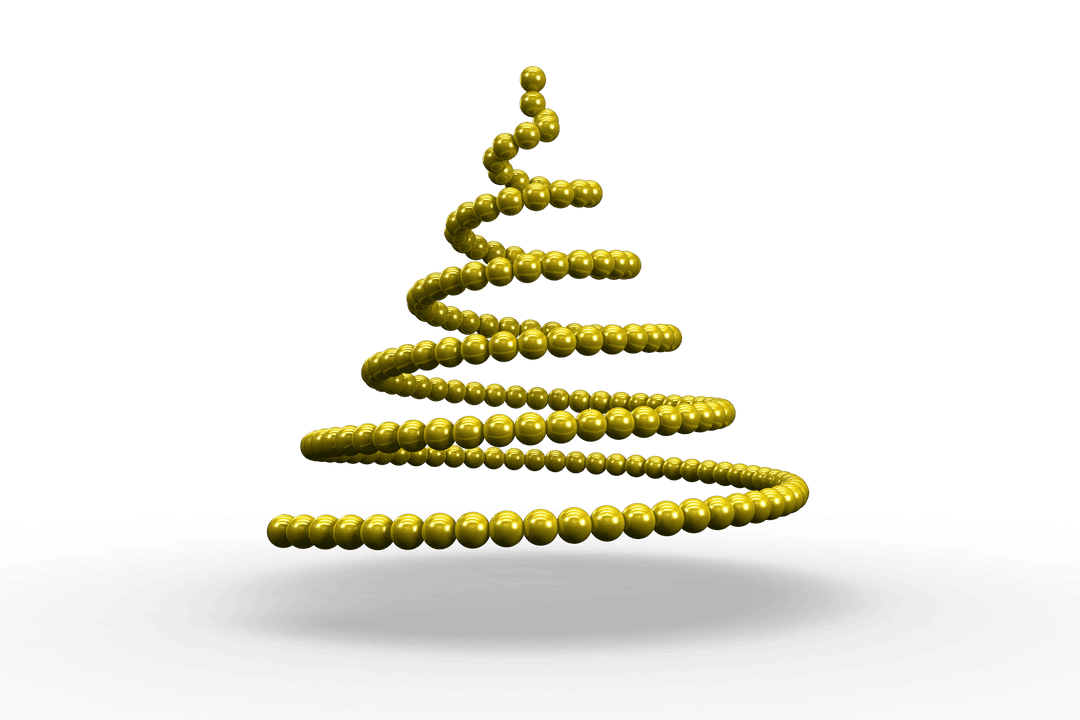 Elegant Yellow Bubbles Christmas Tree on Transparent Background