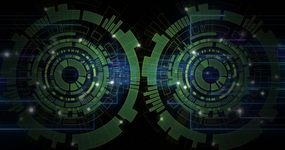 Futuristic Digital Data Grid with Cyberstyle Interface