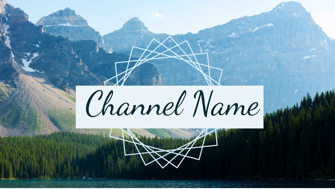 Tranquil Mountain Lake and Forest with Channel Name Placeholder - Download Free Stock Templates Pikwizard.com