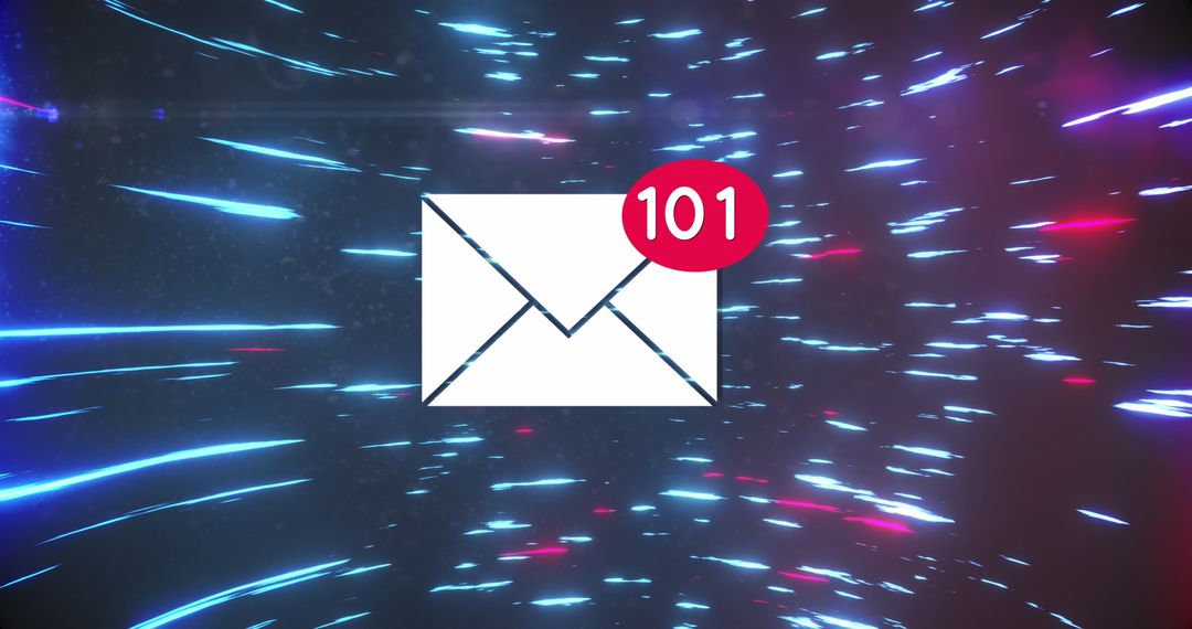 Email Notifications Digital Concept with Data Stream Background