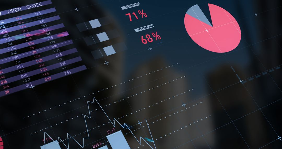 Advanced Data Interface with Stock Market Analytics Graphics