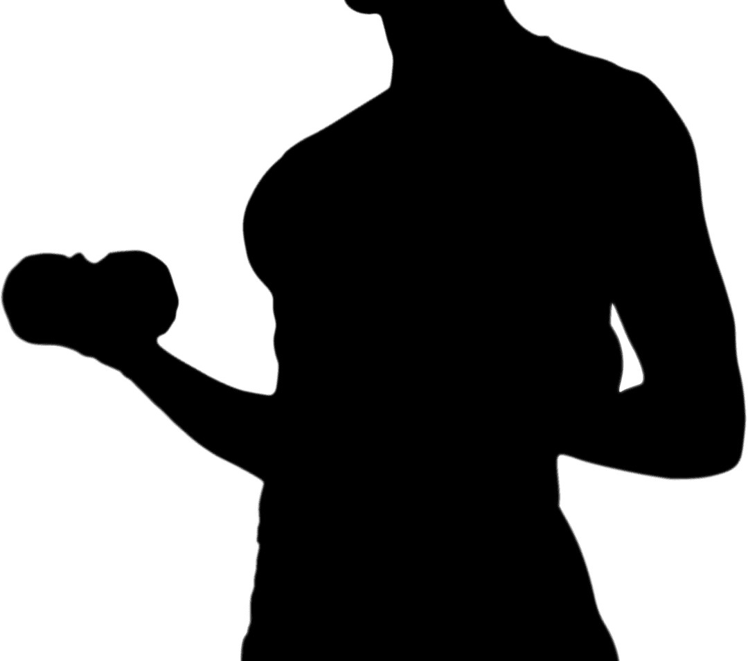 Silhouette of Man Exercising on Transparent Background