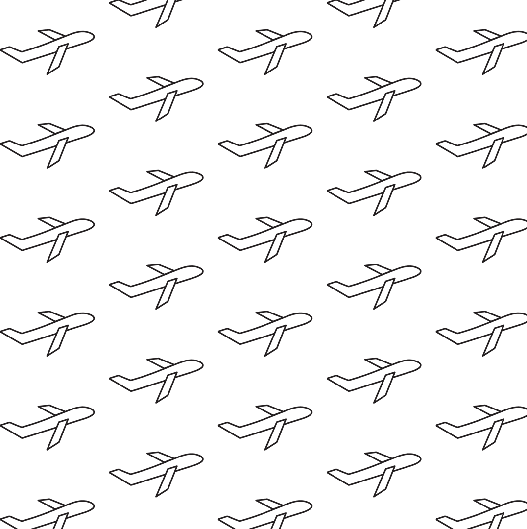 Seamless Plane Pattern on Transparent Backdrop for Travel Design