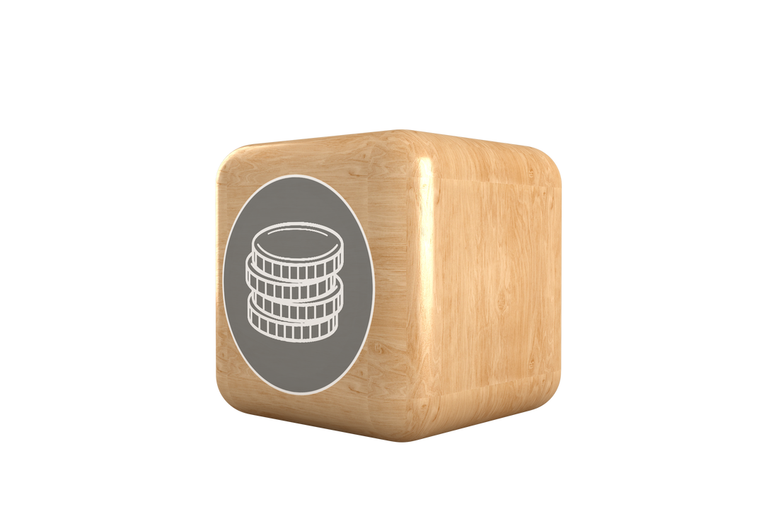 Transparent Wooden Cube with Coin Symbol Icon for Finances - Download Free Stock Images Pikwizard.com