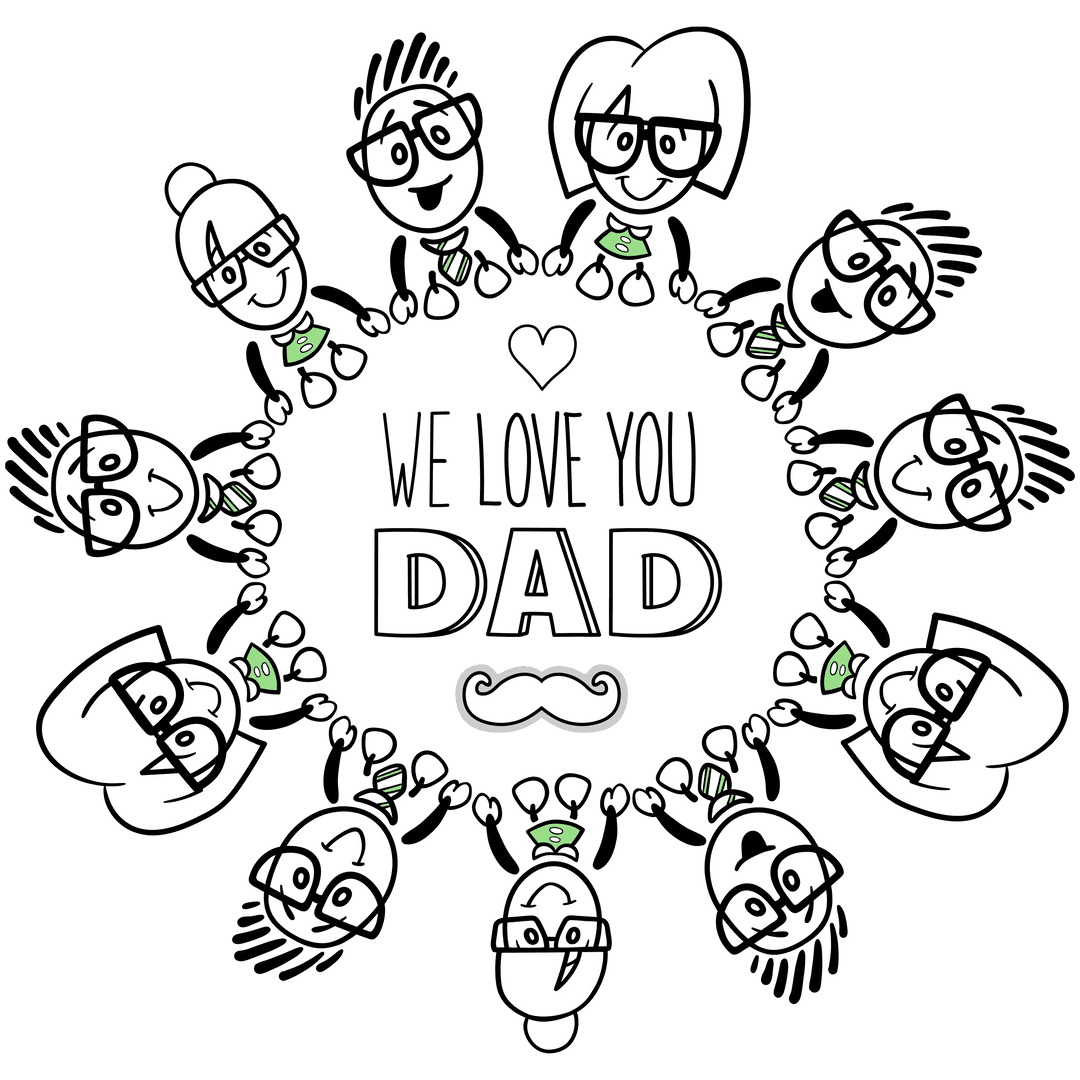 Transparent Father's Day Celebration with Children in Circular Formation