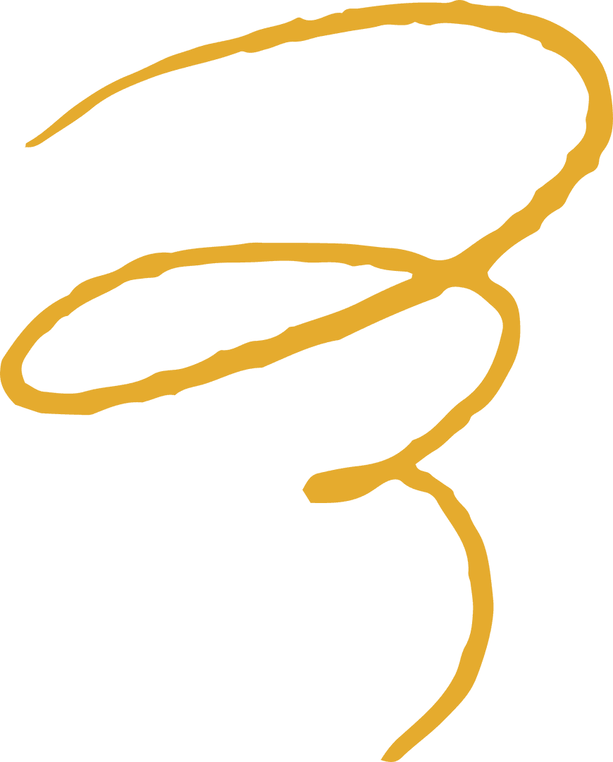 Minimalist Yellow Scribble Art on Transparent Background
