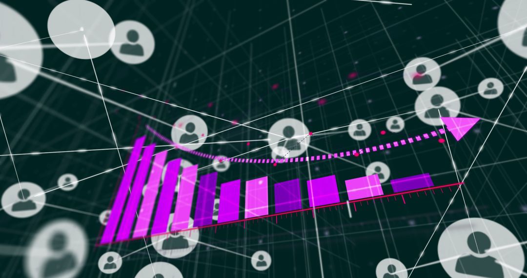 Digital Data Network with Analytical Graphs and User Icons