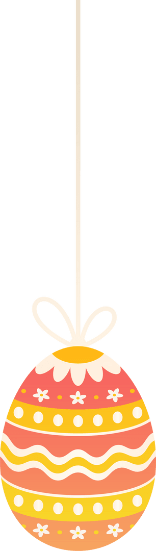 Decorative Easter Egg Ornament with Transparent Background Design