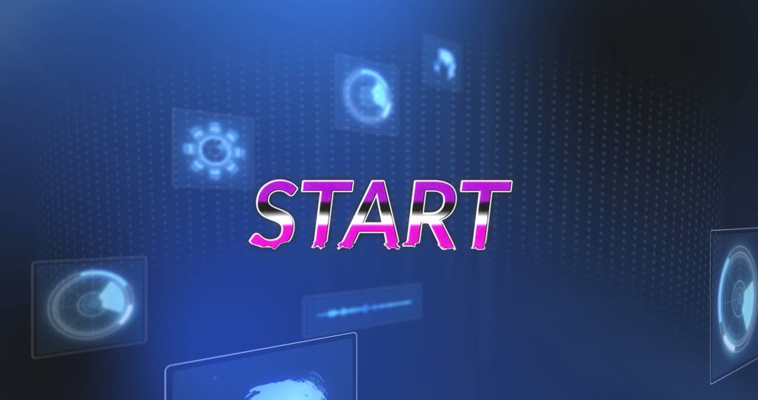 Digital Start Text on Technological Background Illustration