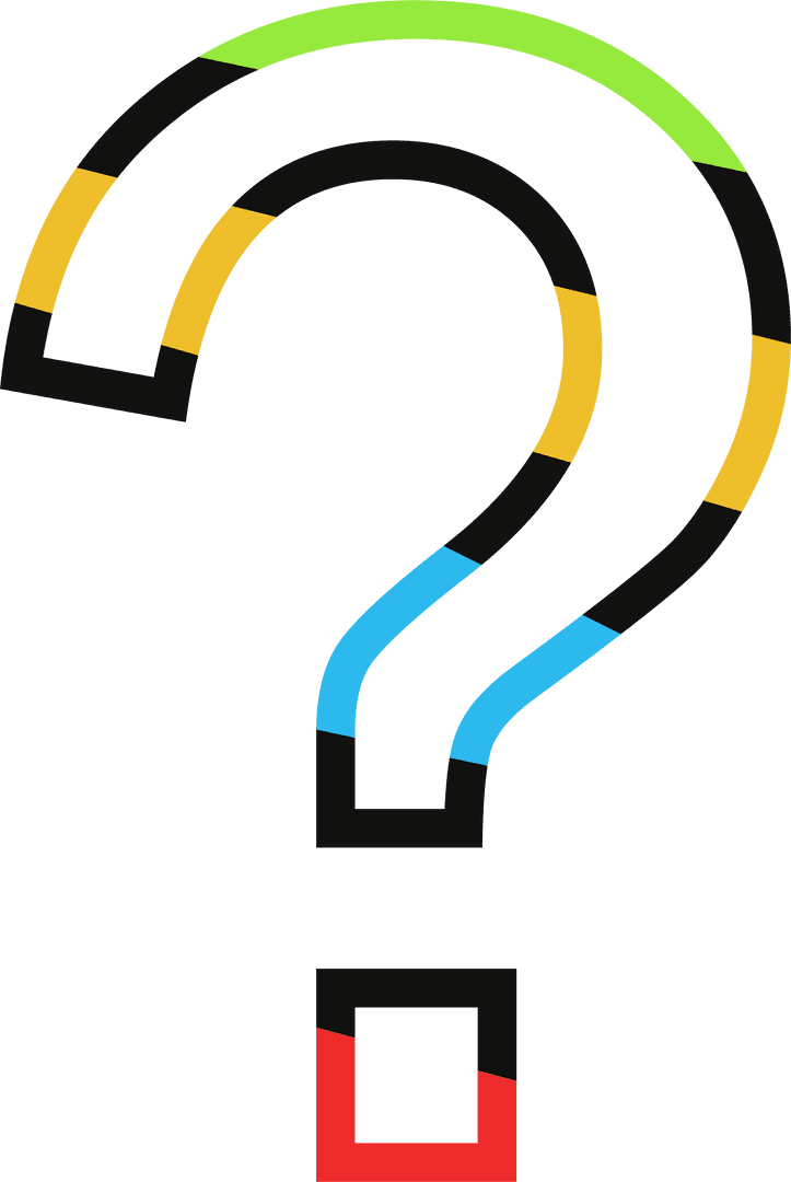 Colorful Transparent Question Mark Icon Close-Up Vector