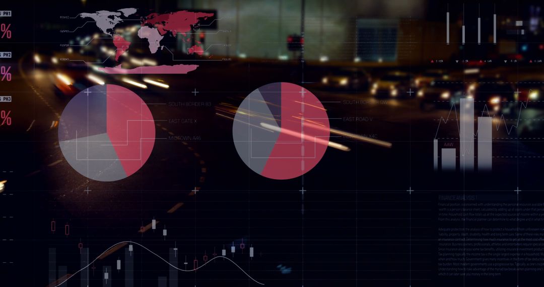City Traffic Data Processing with Futuristic Interface Visualization