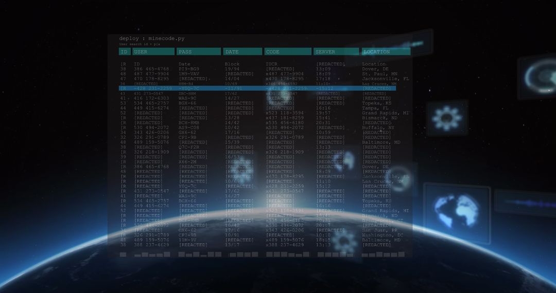 Futuristic Data Processing and Global Connectivity Interface