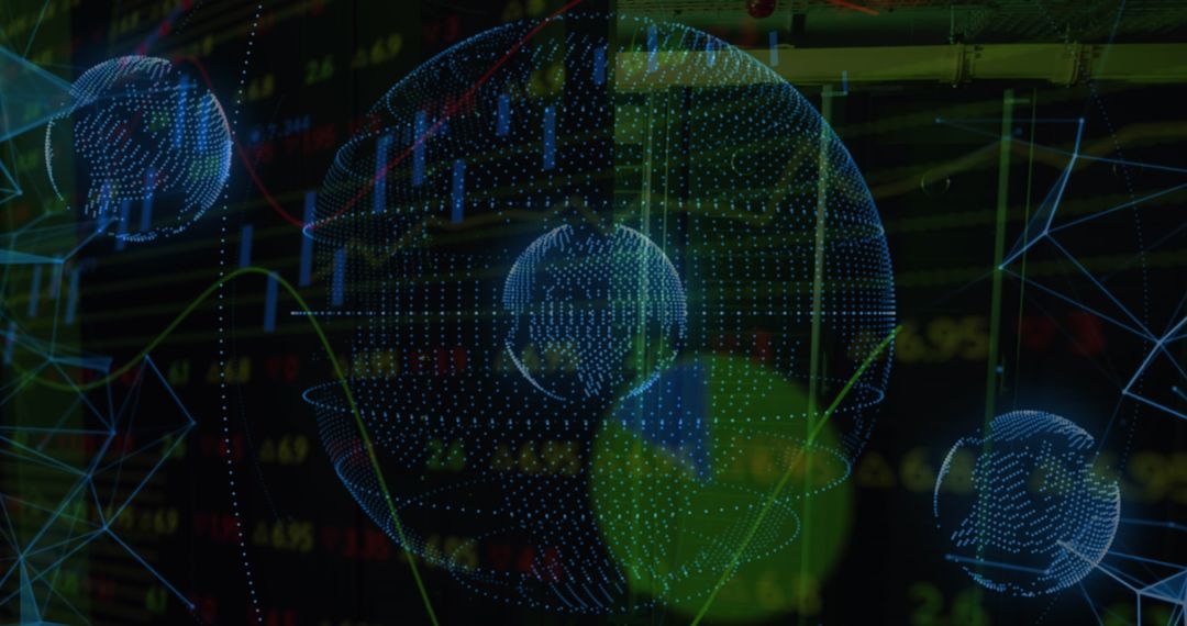 Digital Interface Concept with Globe and Data Processing