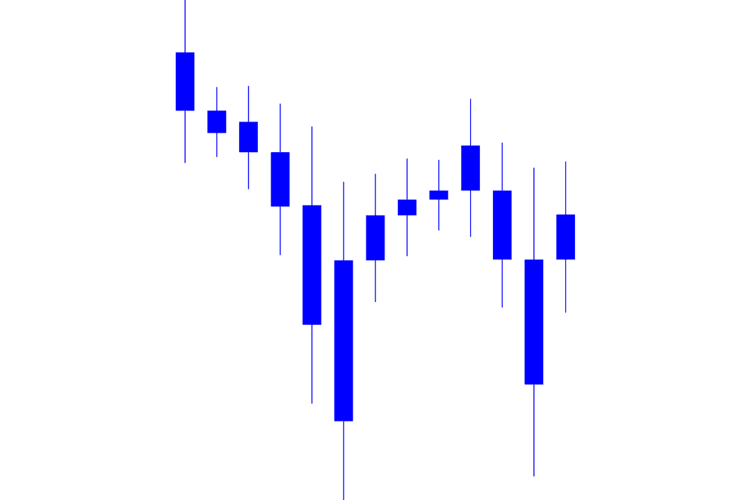 Blue Financial Chart Statistics on Transparent Background