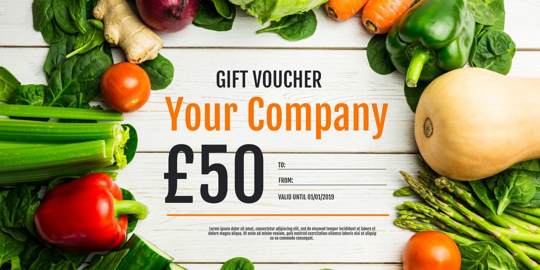 Fresh Vegetable Gift Voucher for Healthy Living Promotions - Download Free Stock Templates Pikwizard.com