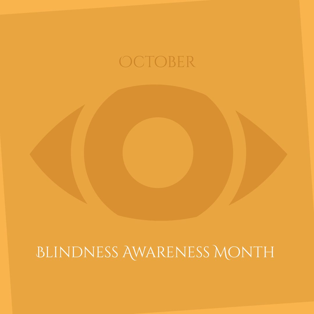 Blindness Awareness Month October Poster in Yellow Tones - Download Free Stock Templates Pikwizard.com