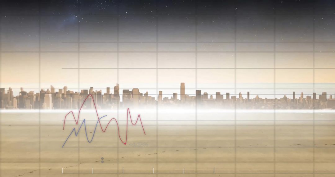 Financial Data Analytics with Abstract Cityscape Background
