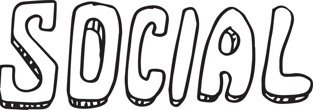 Stylized Social Text on Transparent Background