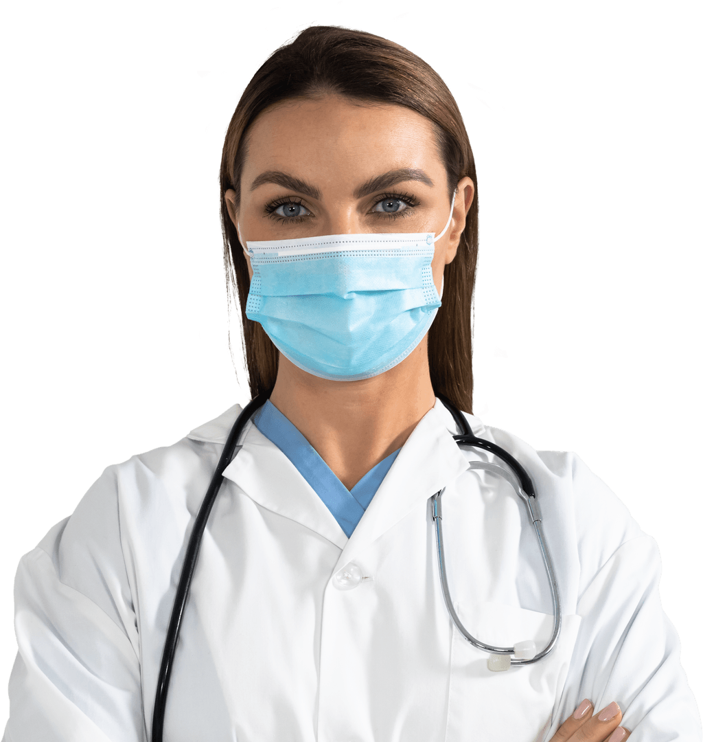 Transparent Medical Professional with Mask and Stethoscope